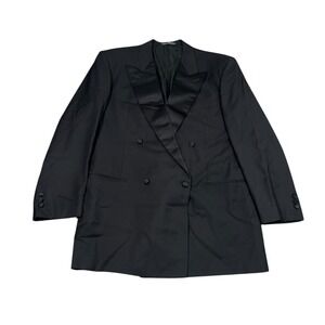 Ermengildo Zegna Pure Wool Double Breasted  IT 52(US 42)Tuxedo Jacket Men Black